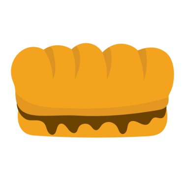 Roti gembong vektör çizimi beyaz, roti gembul klipsli sanat resmi, roti gembong simgesi, Endonezya yumuşak ekmeği, gambar roti değerli taşı