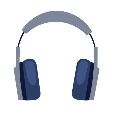 Gri kulaklıklar düz ikon, gri kulaklık vektör çizimi, kulaklık klipsi resim, kulaklık klipsi tasarımı, modern kablosuz taşınabilir cihaz.