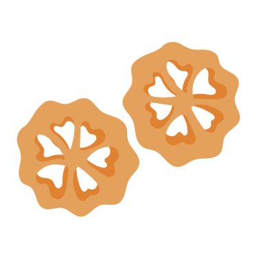 Gambar kue kembang goyang ikon vektör illüstrasyonu, kue kembang loyang klipsi resim, kue roda clipart, kue seroja veya saroja beyaz arkaplanda izole edilmiş