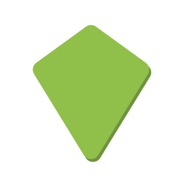 Uçurtma 2D temel şekil vektör çizimi, sevimli matematik geometrik şekli