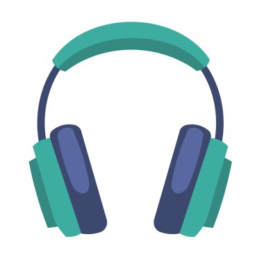 Vektör kulaklıkları düz simge, beyaz arkaplanda izole