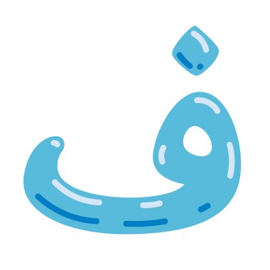 Fa harfi vektör illüstrasyonu, Arap alfabesinin hijaiyah harfi, beyaz arkaplanda izole edilmiş şirin renkli çizgi film tarzında FAA klipsi sanatı