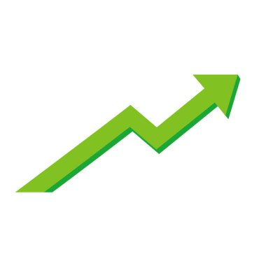 Green Arrow yukarı vektör resmi, finansal büyüme ok klipsleme sanatı, iyileştirme oku clipart illüstrasyonu
