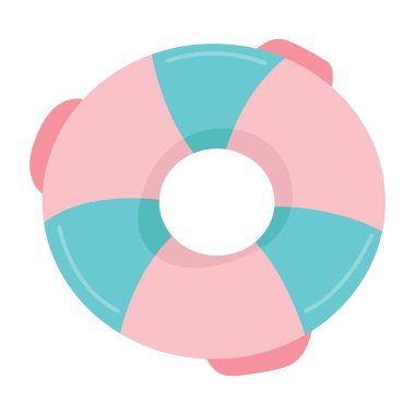 Şişirilebilir havuz yüzme halkası yüzme vektör sanatı, cankurtaran halkası ikonu düz illüstrasyon, kauçuk yüzme şamandırası şamandıra yardımı, yaz suyu ve plaj teması