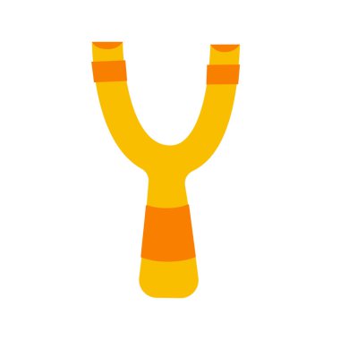 Klasik tahta sapanlı oyuncak vektör illüstrasyonu, tahta sapan mancınık klipsi sanatı, beyaz arka planda izole edilmiş.