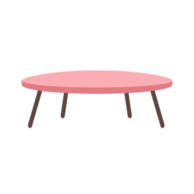 Pembe daire tablo çizimi, basit yuvarlak mobilya masa klipsi sanatı