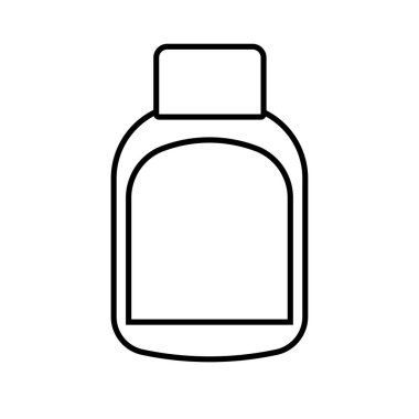 Plastik şişe çizgisi ikonu vektör illüstrasyonu, cilt bakımı veya sağlık hizmeti şişeleri çizgisi