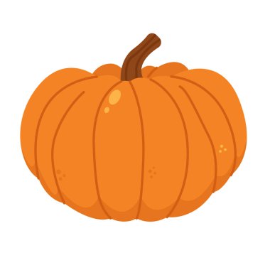 Pumpkin clip art vector illustration, autumn or fall season design clipart