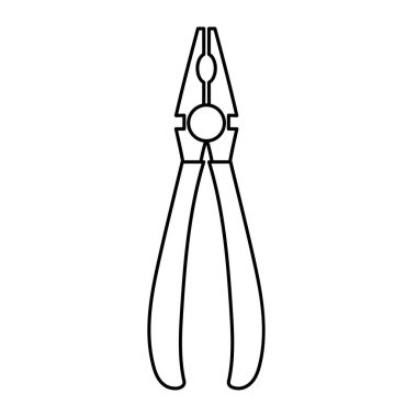 Pliers line art vector illustration, pliers tool line icon, working tools clip art clipart