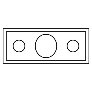 Para hattı sanat vektörü illüstrasyonu, para ana hatları simgesi, kağıt para nakit klipsi sanat