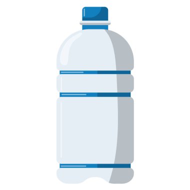 Su şişesi düz ikon, su şişesi klipsli sanat, şişe soda vektör illüstrasyonu