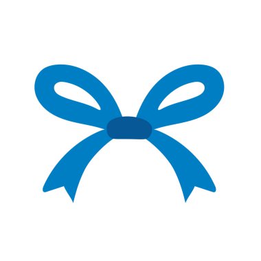 Mavi kurdele yay clipart vektör illüstrasyon şablon elementleri, beyaz arkaplan izole