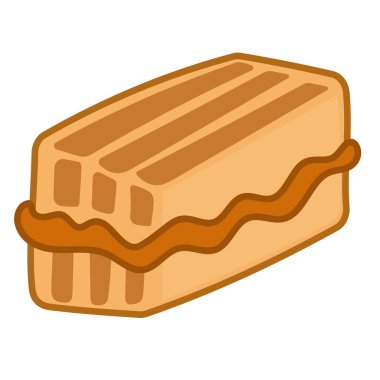 Roti bakar vektör çizimi, Endonezya 'dan geleneksel atıştırmalık, geleneksel Endonezya yemeği