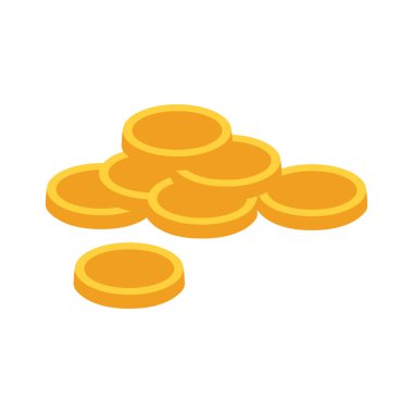 Altın para yığını vektör illüstrasyonu, altın para yığını klips sanat, altın para kırpma görüntü, beyaz arka planda izole