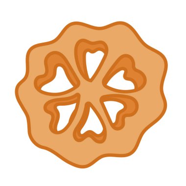 Kue kembang goyang vektör simgesi, Endonezya 'dan geleneksel atıştırmalık, geleneksel tatlı yiyecekler