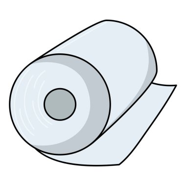 Doku kağıdı düz vektör illüstrasyonu, tuvalet kağıdı ataç sanatı, rulo rulo kağıt havlu ikonu