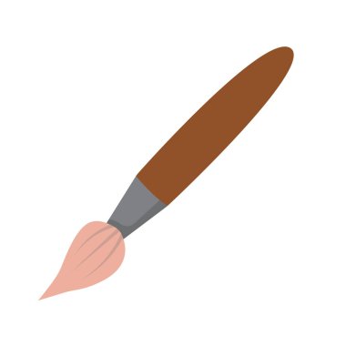 Boyalı fırça klipsi, klipsli boya fırçası, sanatçı boya fırçası vektörü, beyaz arkaplanda izole edilmiş.