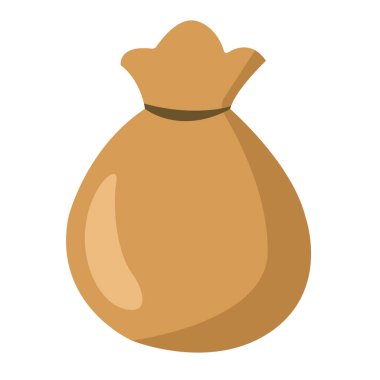 Para çantası vektörü, düz simge tasarımı illüstrasyonu, para çantaları klipsleme sanatı, beyaz arkaplanda izole