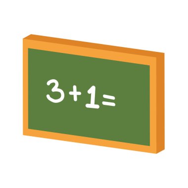 Tahta karatahta vektör düz illüstrasyon, karatahta klip sanatı, yeşil okul karatahta simgesi