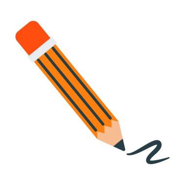 Kalem ataç sanatı, ataç sanat kalemi, kalem vektör sanatı, kalem simgesi düz çizim tasarımı