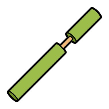 Pletokan ikon vektör çizimi, Permanya geleneksel jawa timur Endonezya, Endonezya geleneksel oyuncak oyunu, gambar pletokan bambu geleneksel