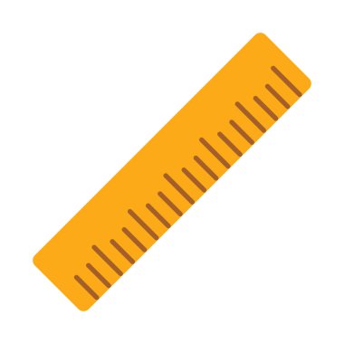 Sarı cetvel simgesi, düz illüstrasyon tasarımı, cetvel klip sanatı, cetvel sanatı, matematik eğitimi aracı, kırtasiye mezurası, okul malzemeleri resim malzemesi