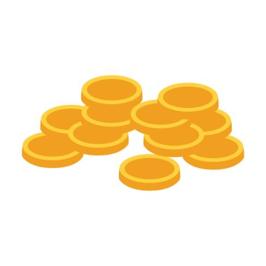 Altın para yığını vektör illüstrasyonu, altın para yığını klips sanat, altın para kırpma görüntü, beyaz arka planda izole