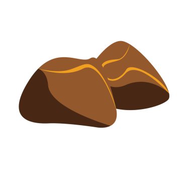 Kahverengi taşlar klipsleme sanatı, kahverengi taş taşıyıcı illüstrasyonu, beyaz arka planda izole edilmiş.