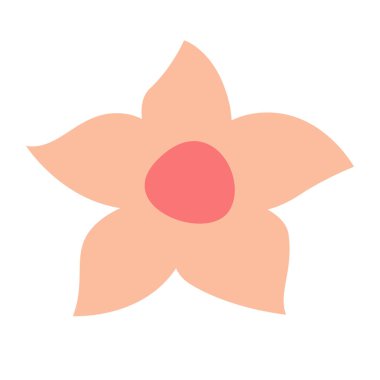 Sevimli çiçek başı, düz vektör çizimi, basit çiçek ikonu klipsi sanatı, beyaz arkaplanda izole edilmiş.