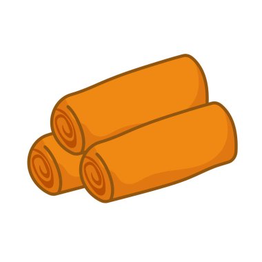 Gambar lumpia vektör simgesi, risol illüstrasyonu, kue risol klipsleme sanatı, sosis solo klibi görüntüsü, Endonezya 'dan geleneksel aperatif, Endonezya geleneksel yemek