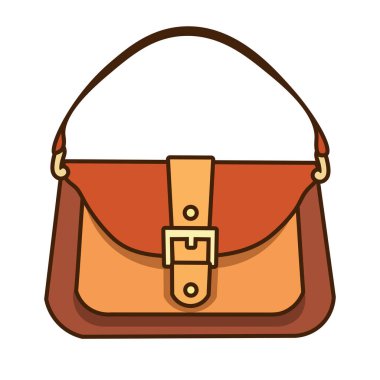 Kahverengi çanta vektör illüstrasyonu, kadın askısı klips sanatı, çanta çantası klipsi, kadın moda aksesuarları