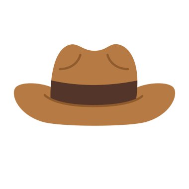 Kovboy şapkası düz vektör illüstrasyon ikonu, kovboy şapkası klipsli sanat, kovboy şapkası