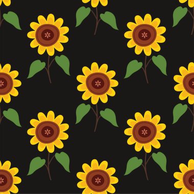 Sarı ayçiçeği desenli arka plan, güneş çiçeği desenli arka plan, ayçiçeği desensiz desen, ayçiçeği desenli kusursuz desen