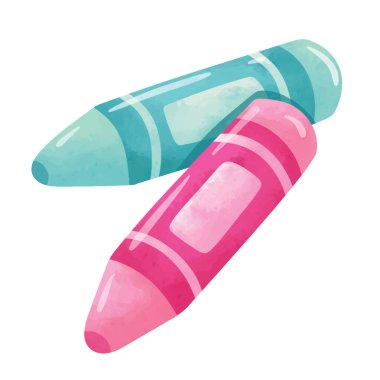 Boya kalemi illüstrasyon vektörü, pastel boya sanatı, ataç sanatı, ataç boya kalemi, el çizimi suluboya resim tarzı.