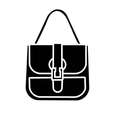 Sapan çantası siluet vektör çizimi, siyah çanta silüeti, beyaz arka planda izole edilmiş, sapan askısı sanatı