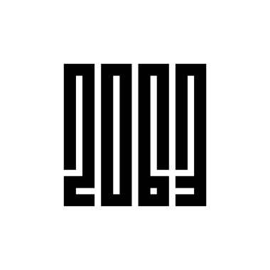 2063 logo tasarım şablonu, 2063 tipografi metni, mutlu yıllar vektör çizimi, beyaz arkaplanda siyah