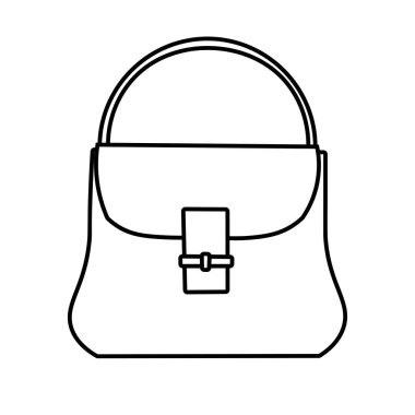 El çantası çizgisi sanat vektör illüstrasyonu, el çantası ataç sanatı, ataç sanatı, beyaz arka planda izole edilmiş.