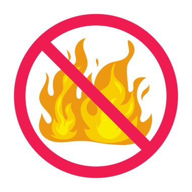 Ateş alevi yok, ateş yasak işareti yok, alev işareti yok.