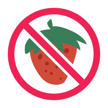 Çilek ikonlu yasak tabela, işaret dili yasak, çilek sembolü yasak, çilek yasağı tabelası yasak.