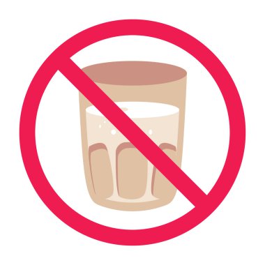 Su bardağı işaretli yasak tabela, su bardağı işareti yok, su işareti yok, su sembolü yasak, süt sembolü içilmez.