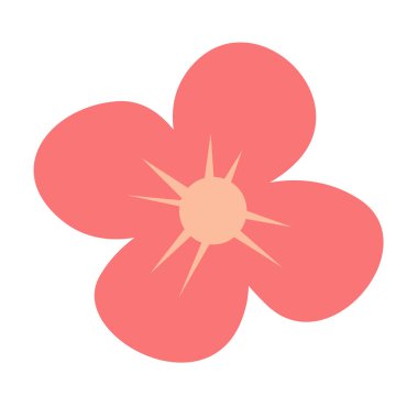 Karikatür çiçek baş illüstrasyon tasarım elementleri, pembe çiçek başı klipsi, çiçek tokası sanatı