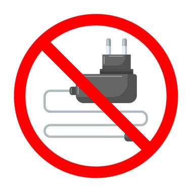 Cep telefonu şarj ikonlu yasak tabela, telefon şarj aletine izin yok imza, telefon şarj yasağı sembolü