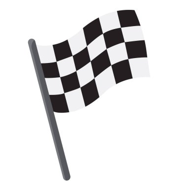 Damalı bayrak vektörü, beyaz arkaplanda izole edilmiş, karalanmış bayrak klipsli sanat, klipsli bayrak, yarış bayrağı simgesi