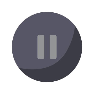 Duraklat düğmesi simgesi, video simgesini duraklat, ortam oynatıcı düğmesi, daire şekli çalma denetimleri