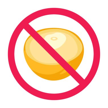 Sarı hindistan cevizi ikonlu yasak tabela, sarı hindistan cevizi işareti yok, sarı hindistan cevizi yasaklama sembolü