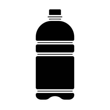 Plastik su şişesi ikonu vektör illüstrasyonu, siyah beyaz, su şişesi klipsli sanat, su şişesi klipsli sanat, sanat şişeleri, şişe silueti