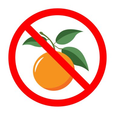 Turuncu meyve ikonlu yasak tabela, turuncu turuncu meyve yasak işareti, turuncu sembol yeme.