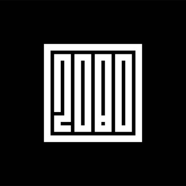 2080 metin logosu tasarımı, klip sanatı, yeni yıl vektör illüstrasyonu, yeni yıl klip sanatı, yeni yıl 2080 klip sanatı