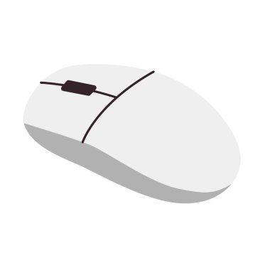 Bilgisayar faresi vektörü, fare kırpma sanatı, bilgisayar faresi kırpma sanatı, kırpma sanatı, düz tasarım vektör çizimi, beyaz arkaplanda izole edilmiş.