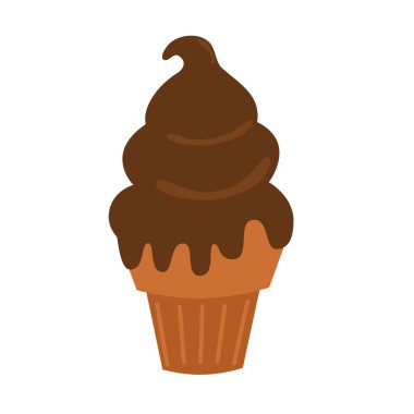 Dondurma vektörü, dondurma klipsi sanatı, klipsli dondurma, düz tasarım vektör çizimi, beyaz arka planda izole edilmiş.